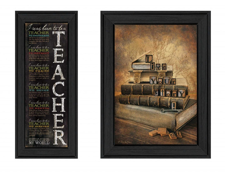 Set Of Two School Black Framed Print Wall Art