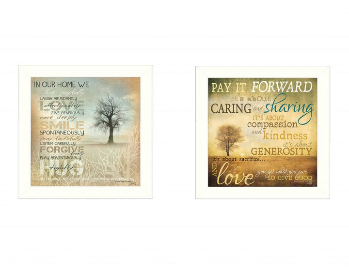 Set Of Two Meaning 1 White Framed Print Wall Art