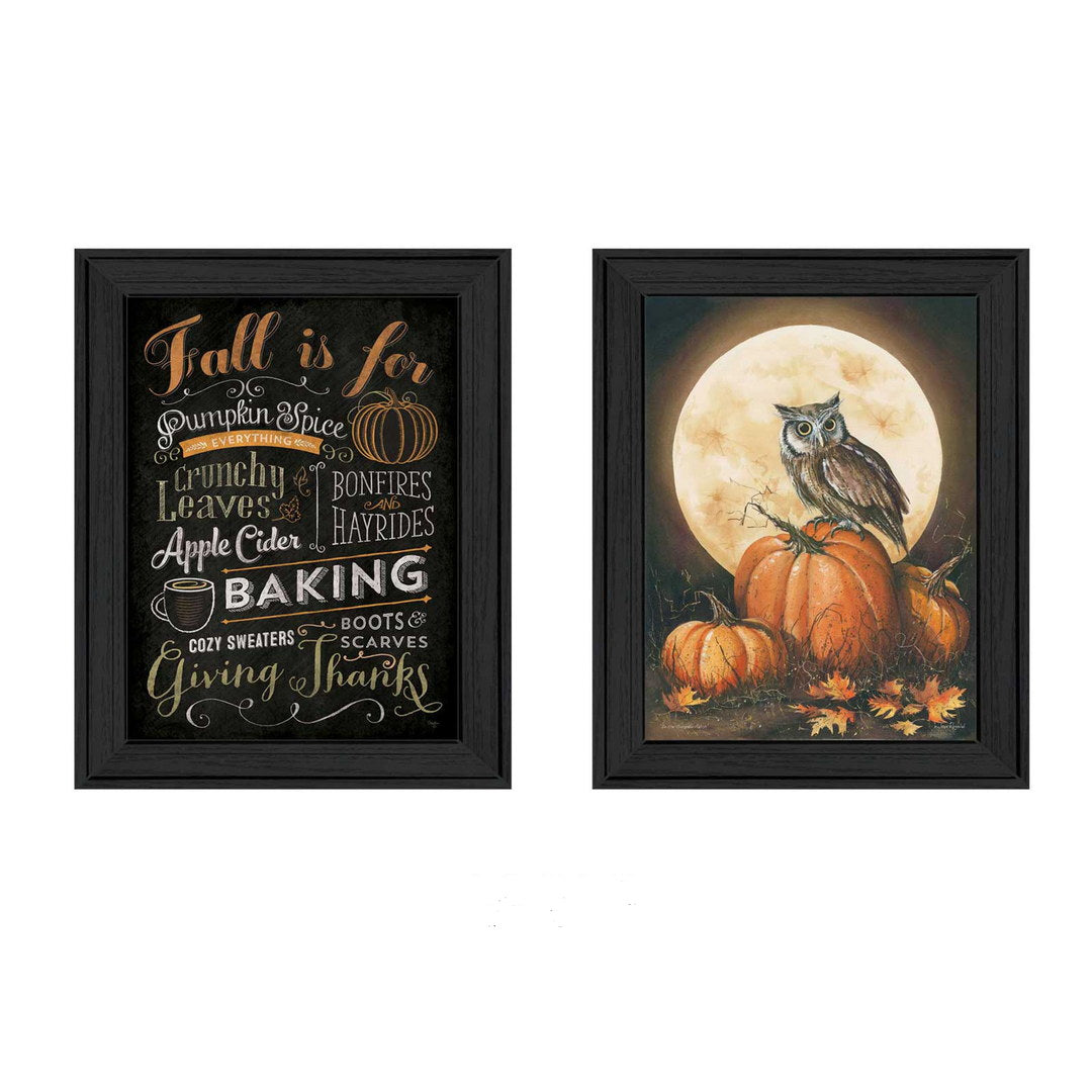 Set Of Two Pumpkin Patch Black Framed Print Wall Art