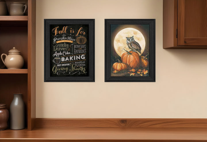 Set Of Two Pumpkin Patch Black Framed Print Wall Art