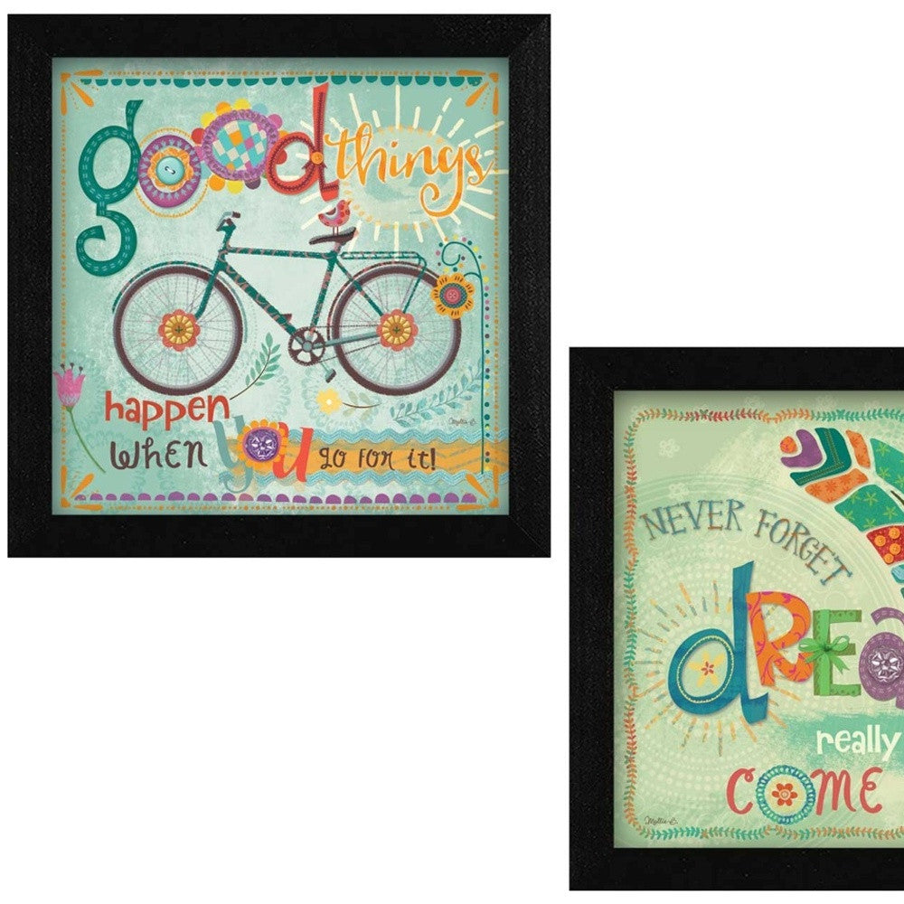 Set Of Two Good Things Black Framed Print Wall Art