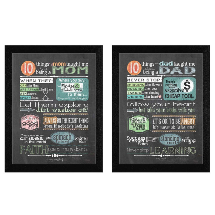 Set Of Two Reminders from Mom and Dad Black Framed Print Wall Art