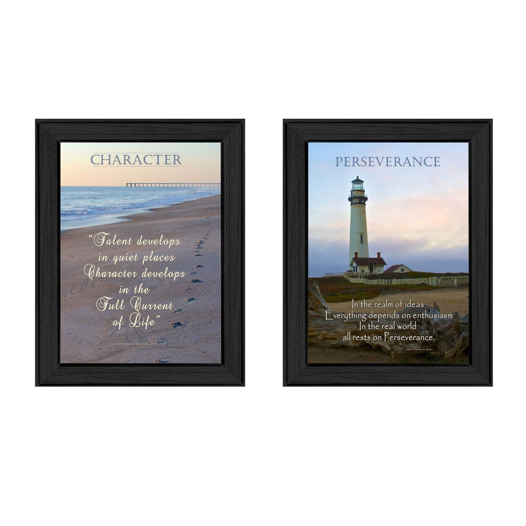 Set Of Two Character 1 Black Framed Print Wall Art