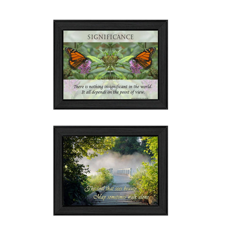 Set Of Two Beauty 1 Black Framed Print Wall Art