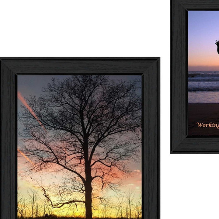 Set Of Two Passion and Teamwork Black Framed Print Wall Art