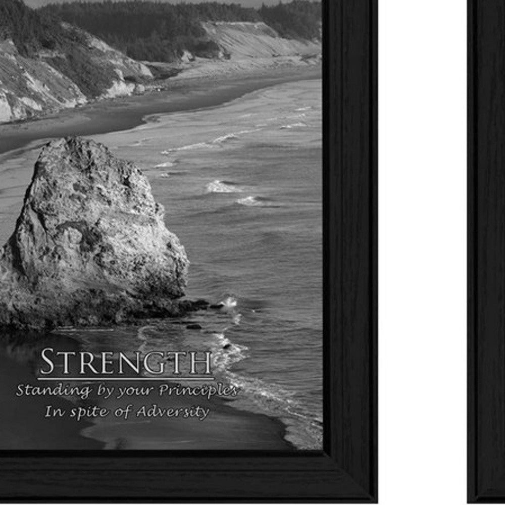 Set Of Two Strength 2 Black Framed Print Wall Art