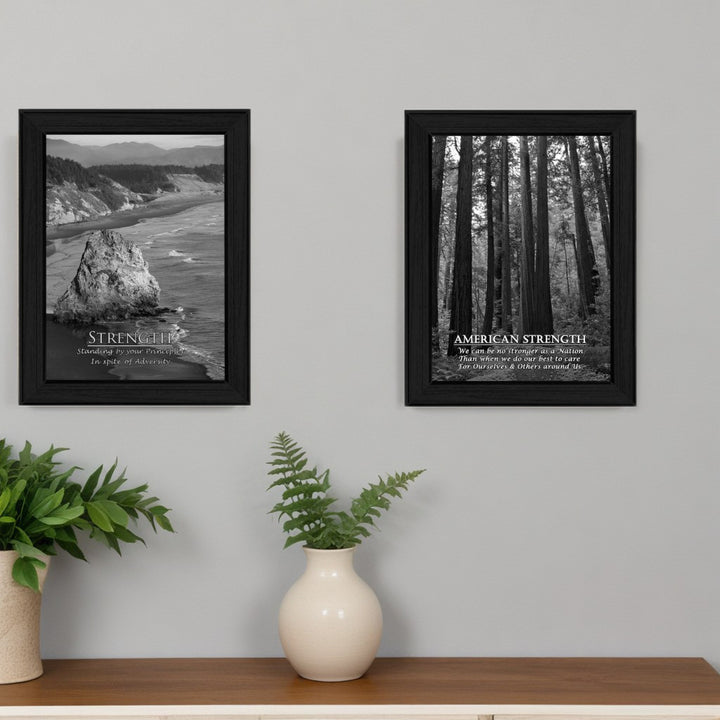 Set Of Two Strength 2 Black Framed Print Wall Art