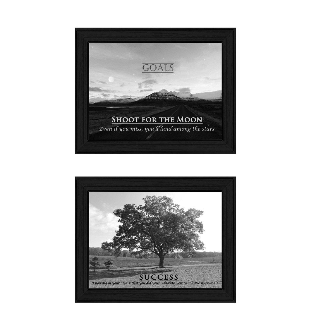 Set Of Two Success 2 Black Framed Print Wall Art