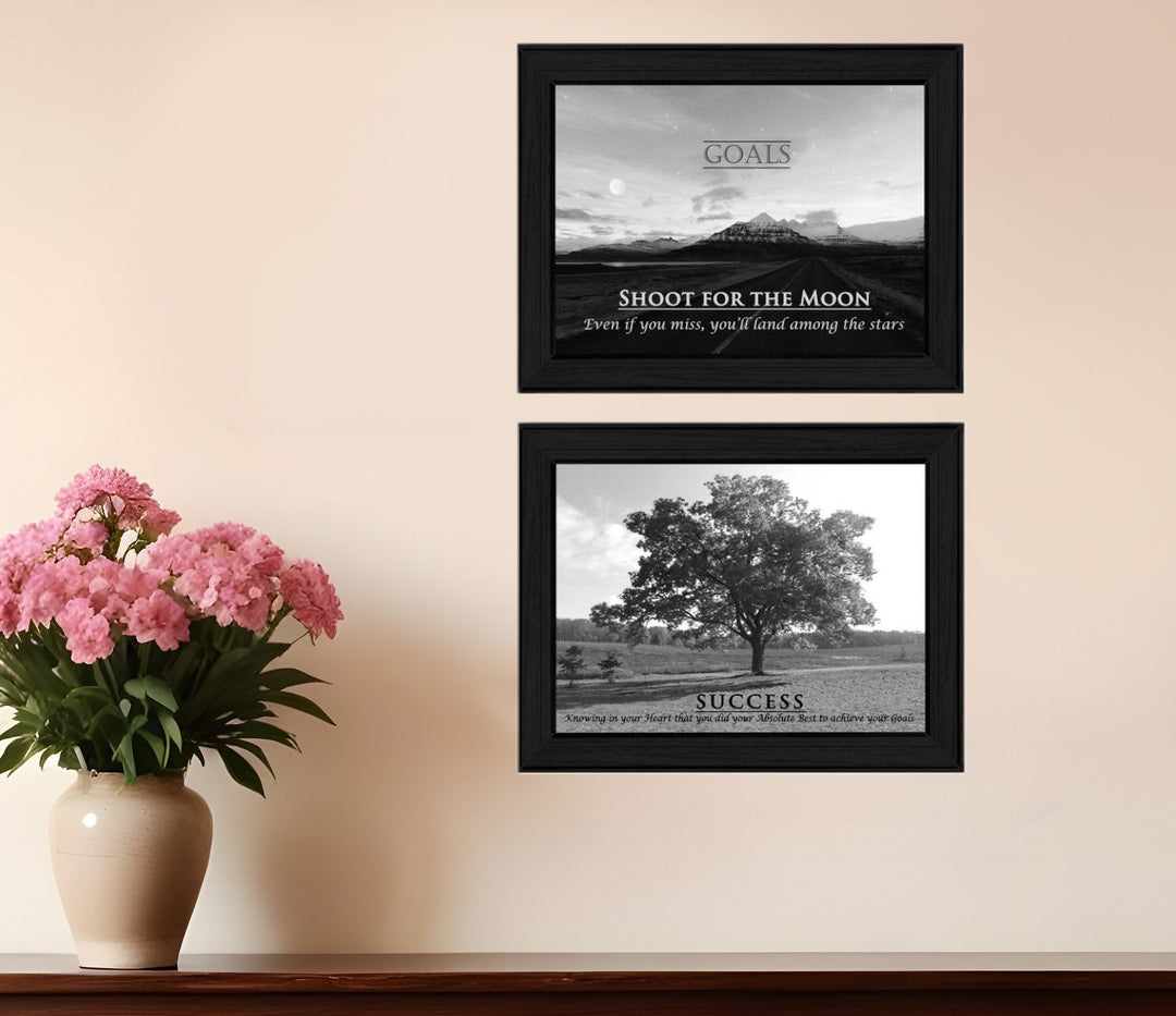 Set Of Two Success 2 Black Framed Print Wall Art