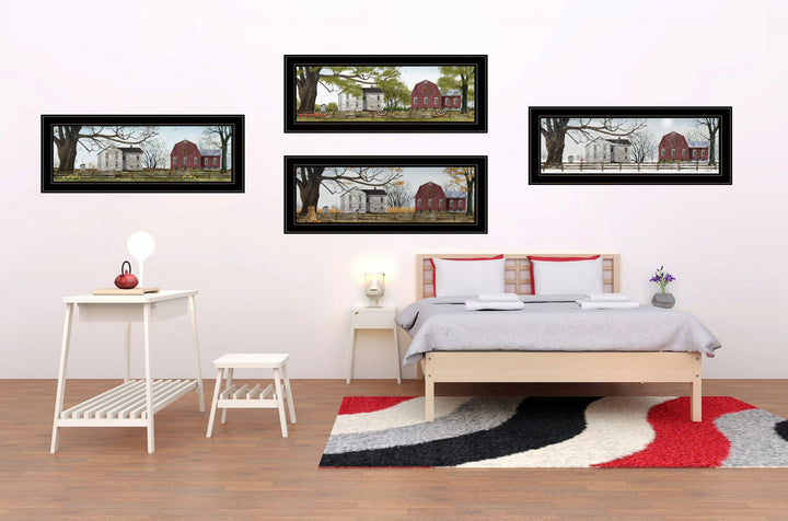 Set Of Four Four Seasons Collection II 3 Black Framed Print Wall Art