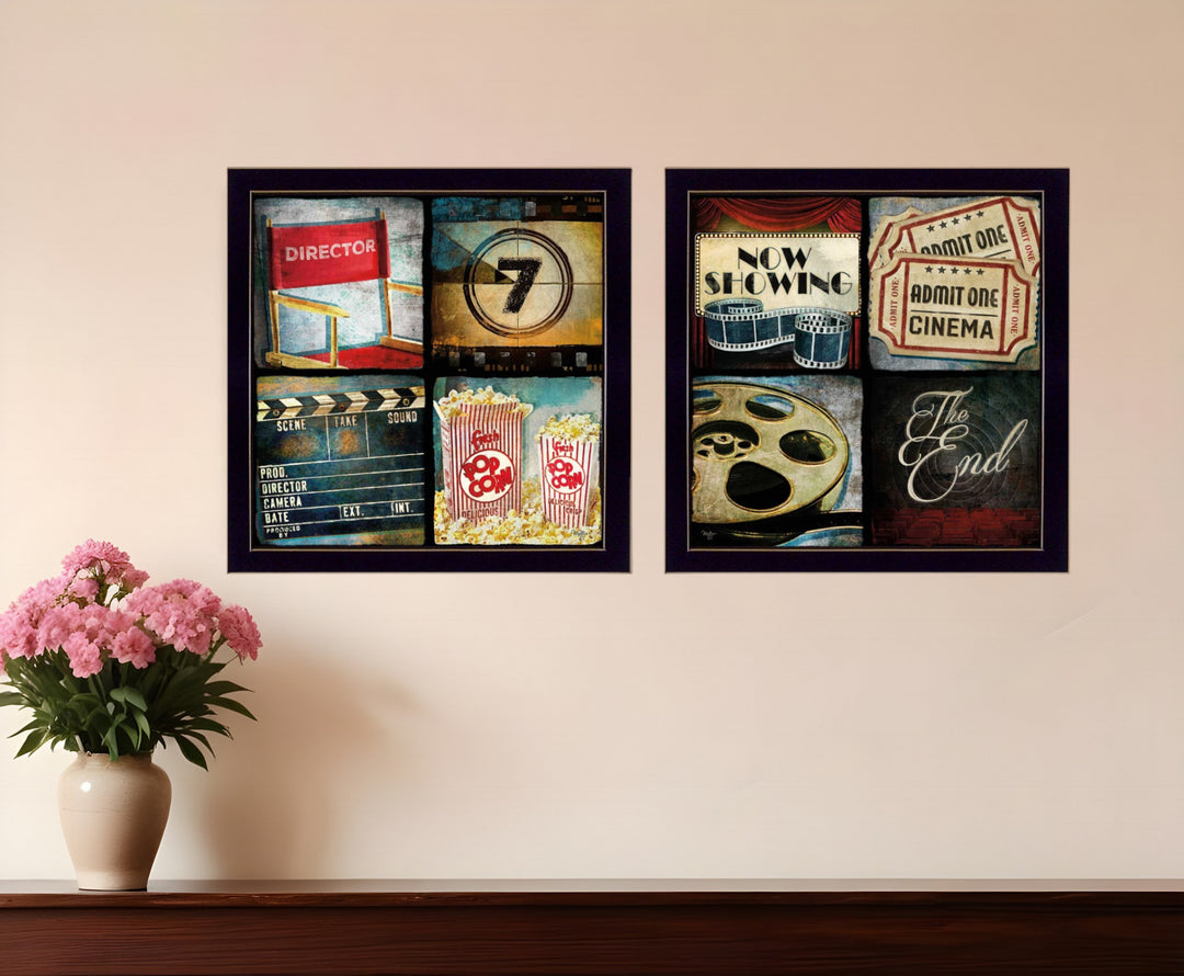 Set Of Two At The Movies Black Framed Print Wall Art