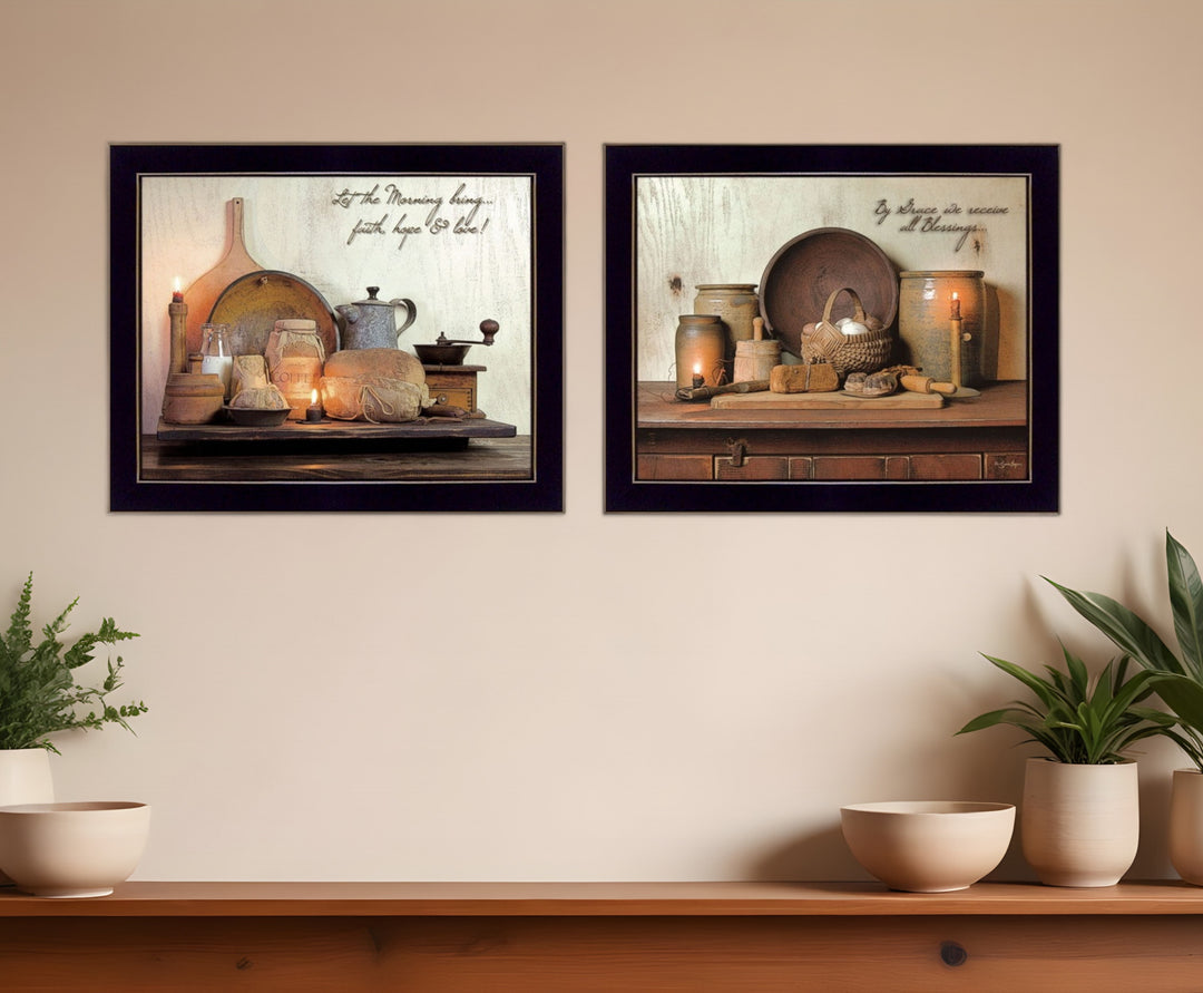 Set Of Two By Grace 1 Black Framed Print Wall Art