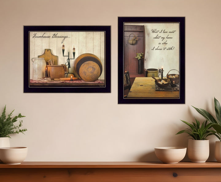 Set Of Two What I Love Most Black Framed Print Wall Art