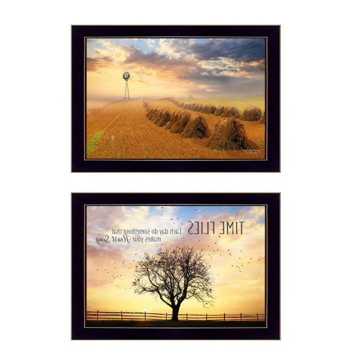 Set Of Two Amish Country Black Framed Print Wall Art