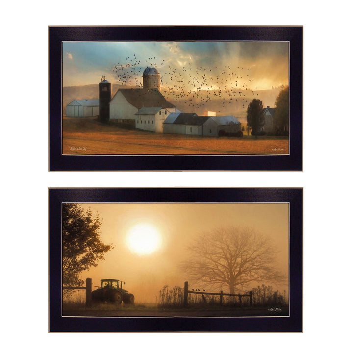 Set Of Two Light of a New Day 1 Black Framed Print Wall Art