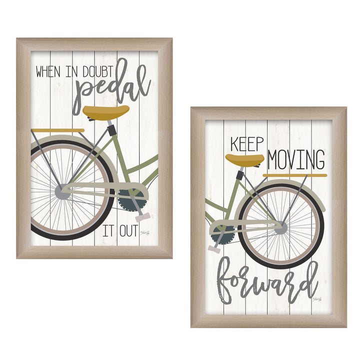 Set Of Two Pedal it Out 1 Brown Framed Print Wall Art