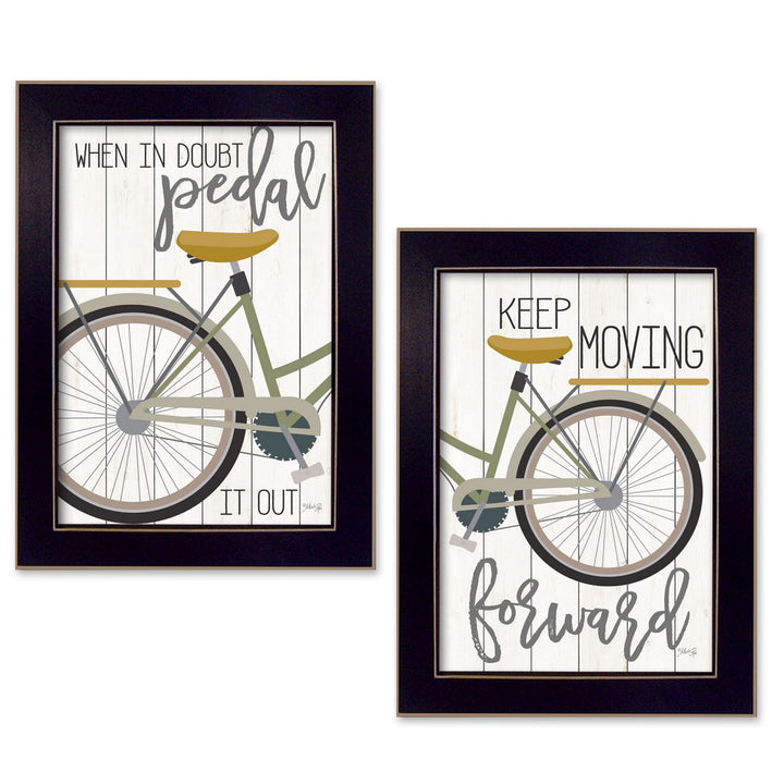 Set Of Two Pedal it Out 2 Black Framed Print Wall Art