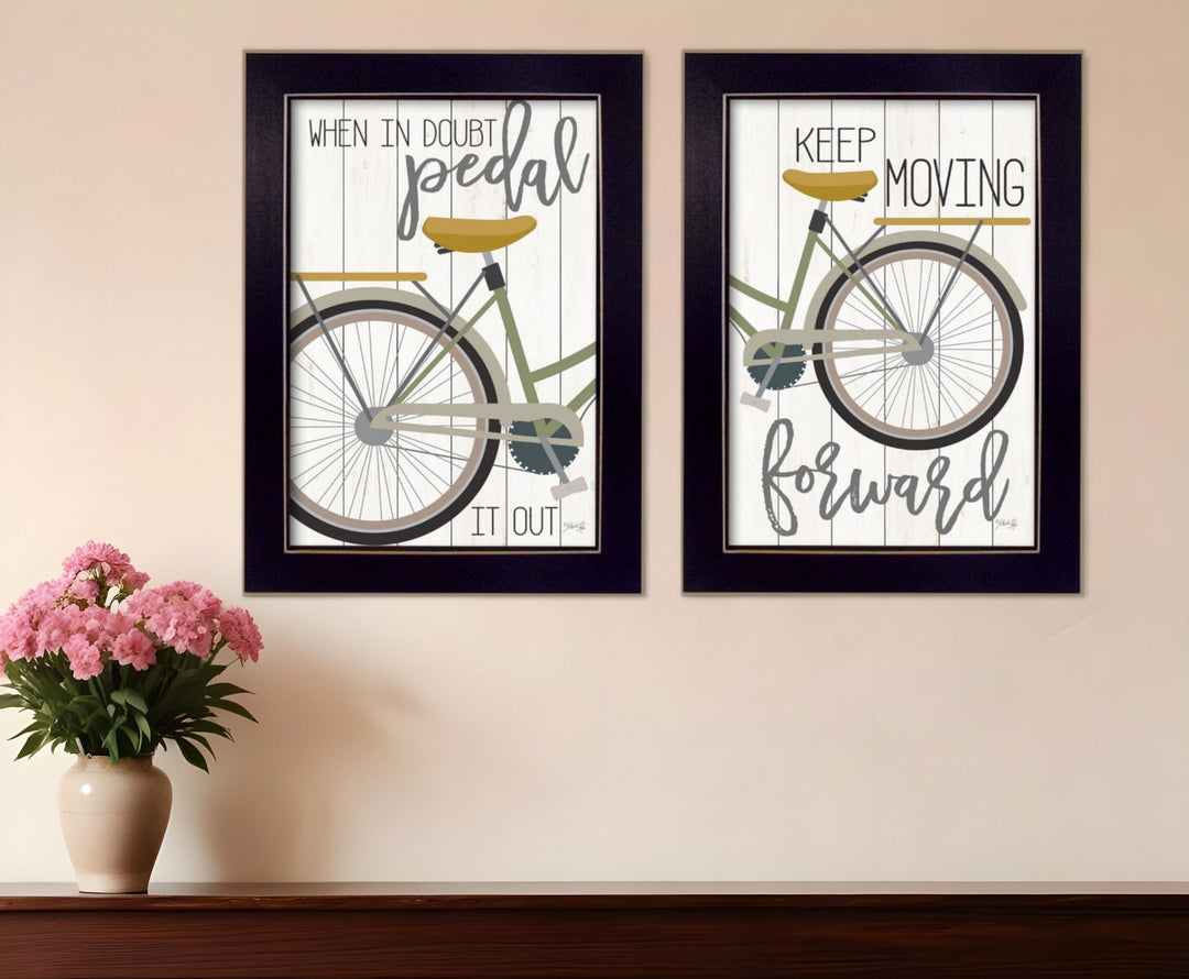 Set Of Two Pedal it Out 2 Black Framed Print Wall Art