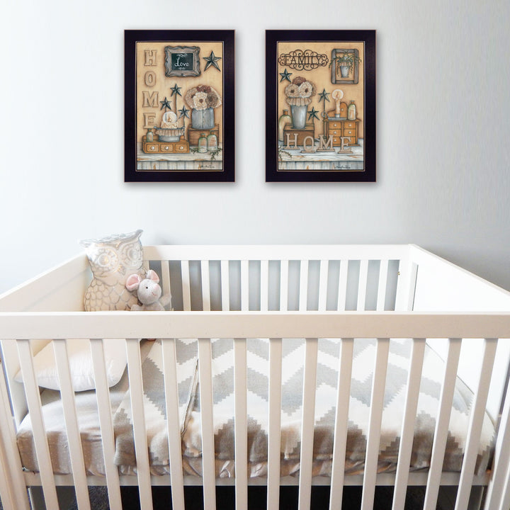 Set Of Two Where Family and Friends Gather II 1 Black Framed Print Wall Art