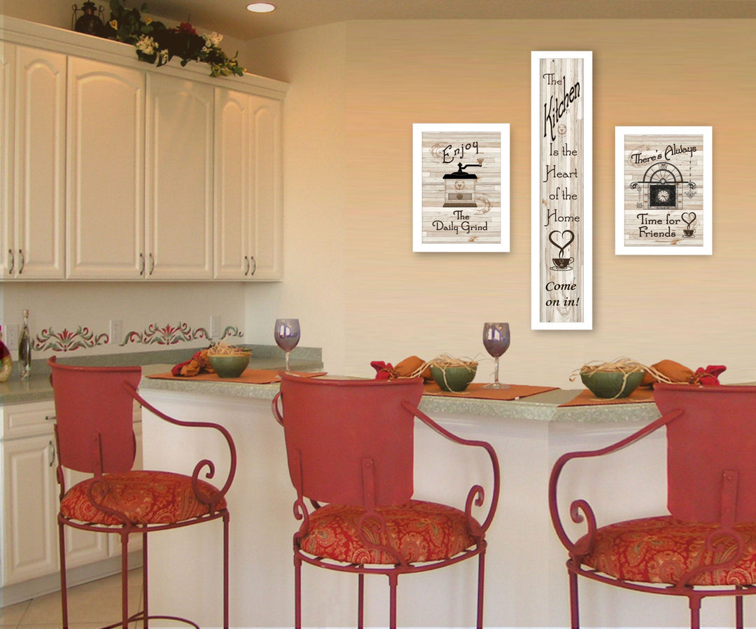 Set Of Three The Kitchen Collection I 3 Black Framed Print Kitchen Wall Art