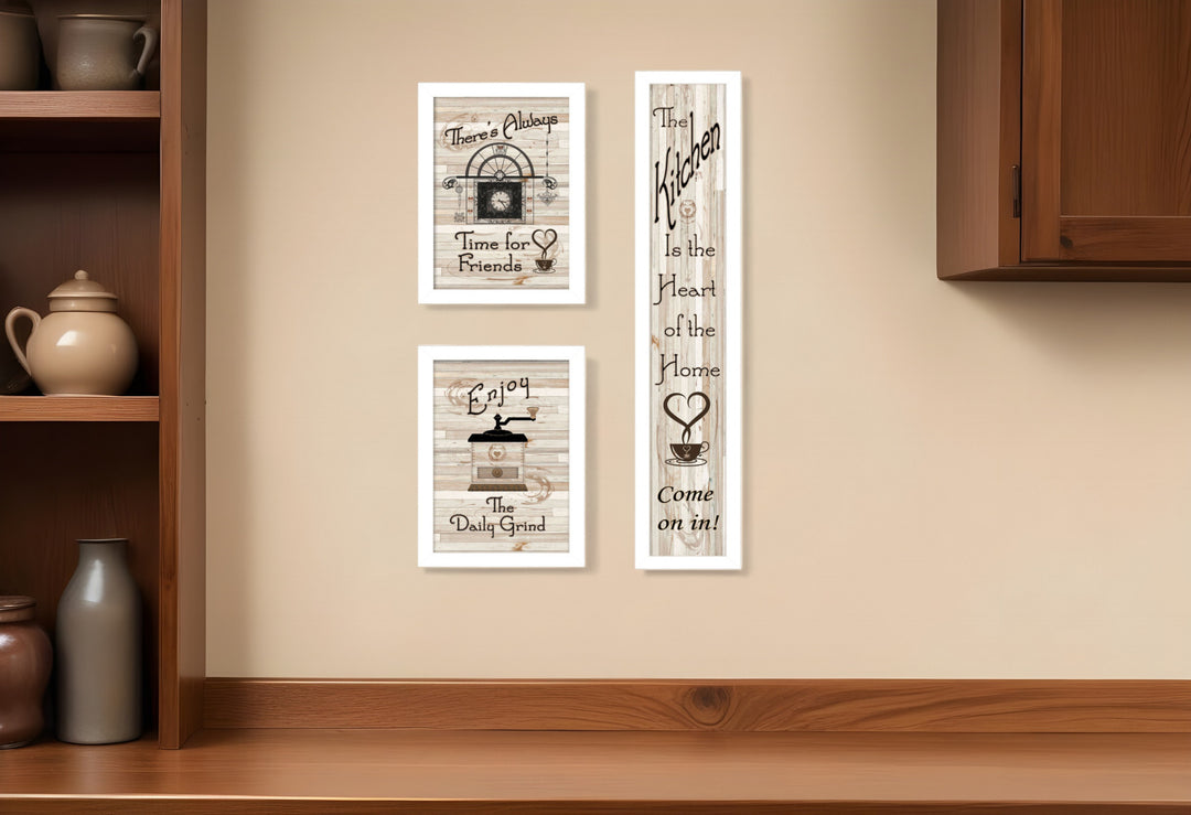 Set Of Three The Kitchen Collection I 3 Black Framed Print Kitchen Wall Art