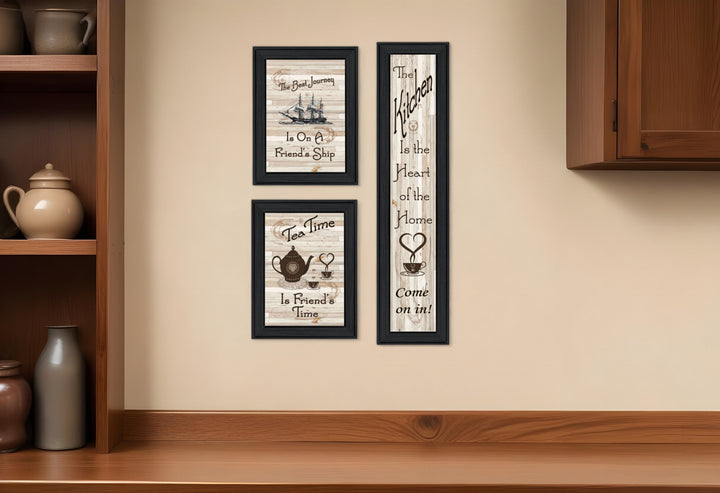 Set Of Three The Kitchen Collection II 2 Black Framed Print Kitchen Wall Art