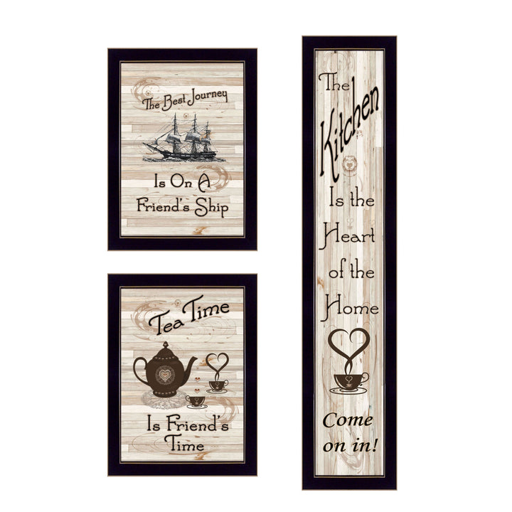 Set Of Three The Kitchen Collection II 2 Black Framed Print Kitchen Wall Art