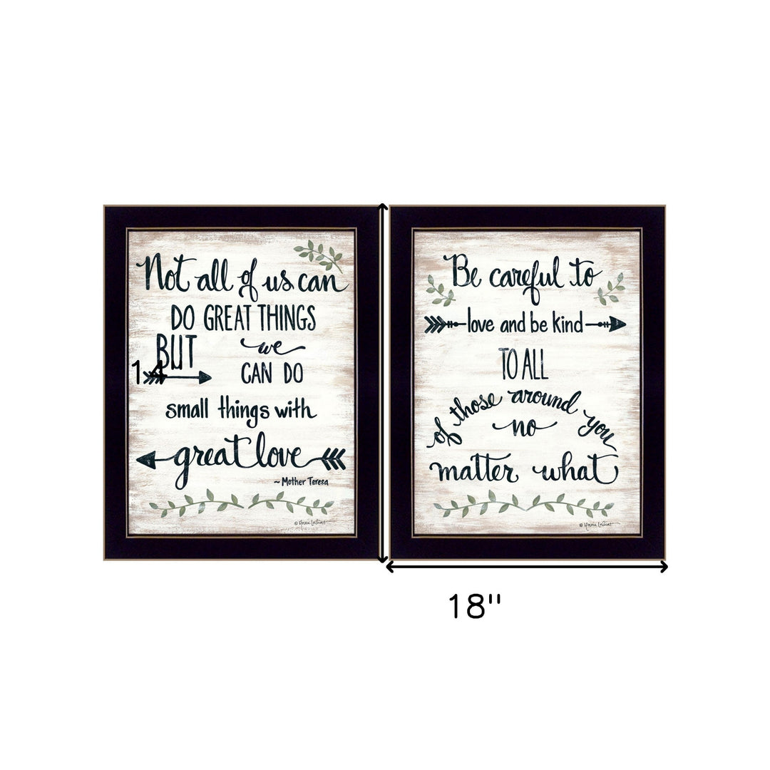 Set Of Two Great Love 1 Black Framed Print Wall Art