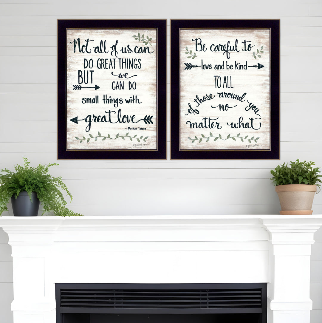 Set Of Two Great Love 1 Black Framed Print Wall Art