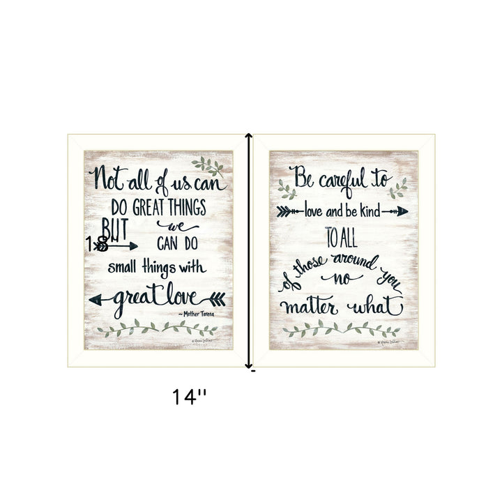 Set Of Two Great Love 2 White Framed Print Wall Art