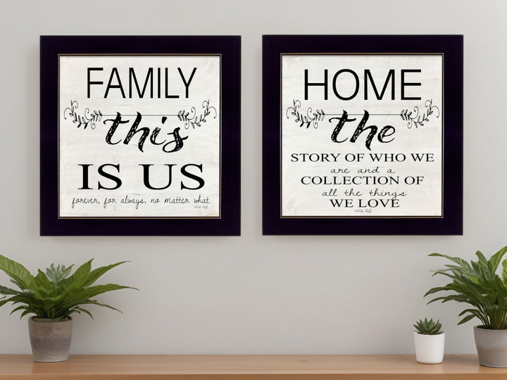 Set Of Two Family 1 Black Framed Print Wall Art