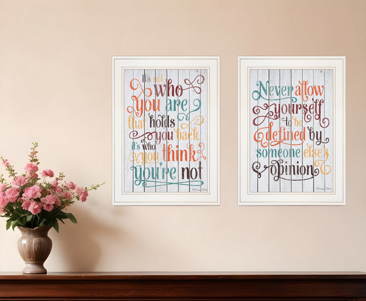 Set Of Two Who You Think 1 White Framed Print Wall Art