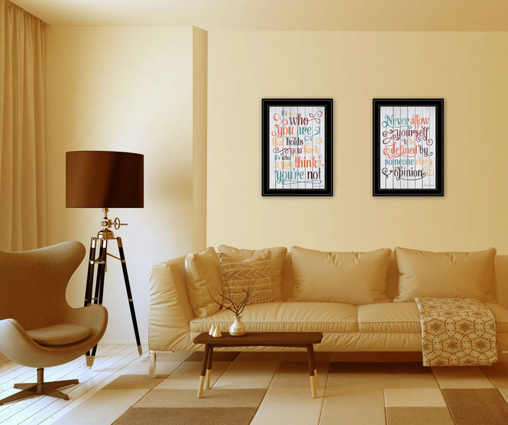 Set Of Two Who You Think 2 Black Framed Print Wall Art