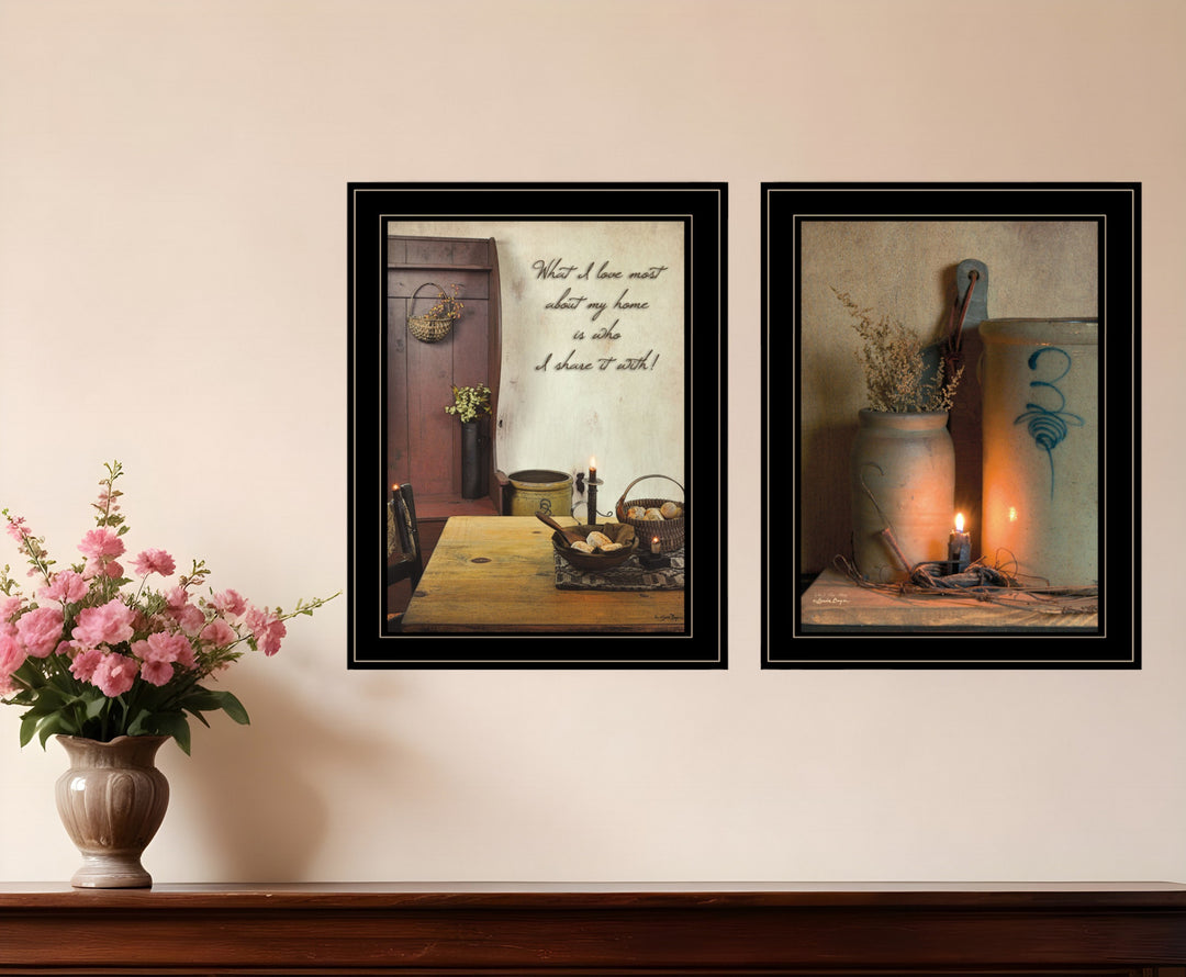 Set Of Two What I Love Most 2 Black Framed Print Wall Art