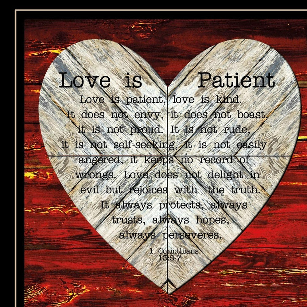 Set Of Two Love is Patient or Measure 2 Black Framed Print Wall Art