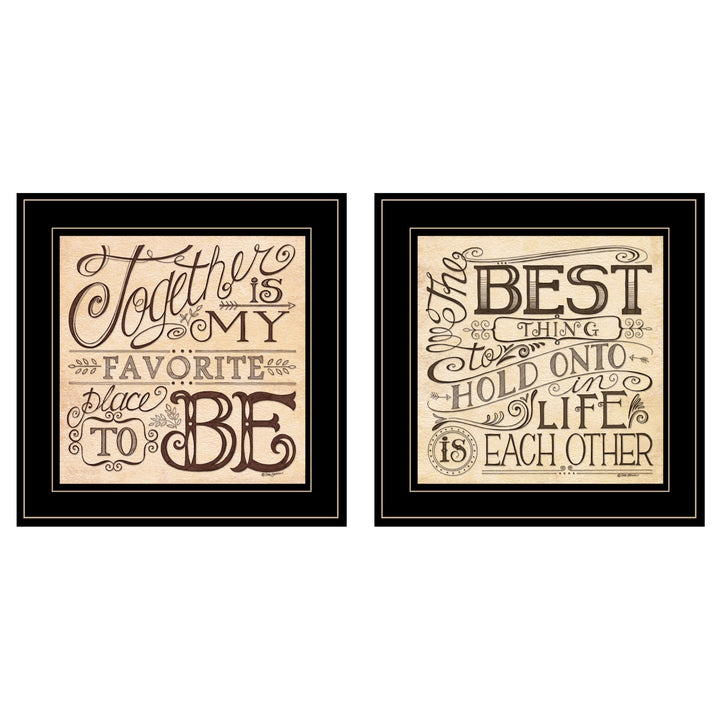 Set Of Two Together or Each Other 2 Black Framed Print Wall Art