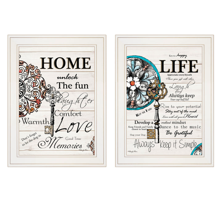 Set Of Two Life or Home 1 White Framed Print Wall Art