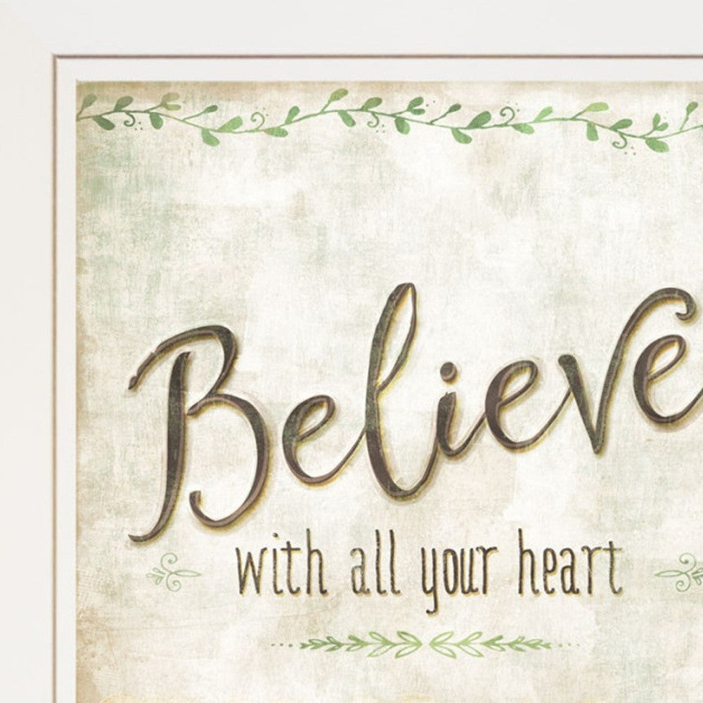 Set Of Two Faith or Believe 1 White Framed Print Wall Art