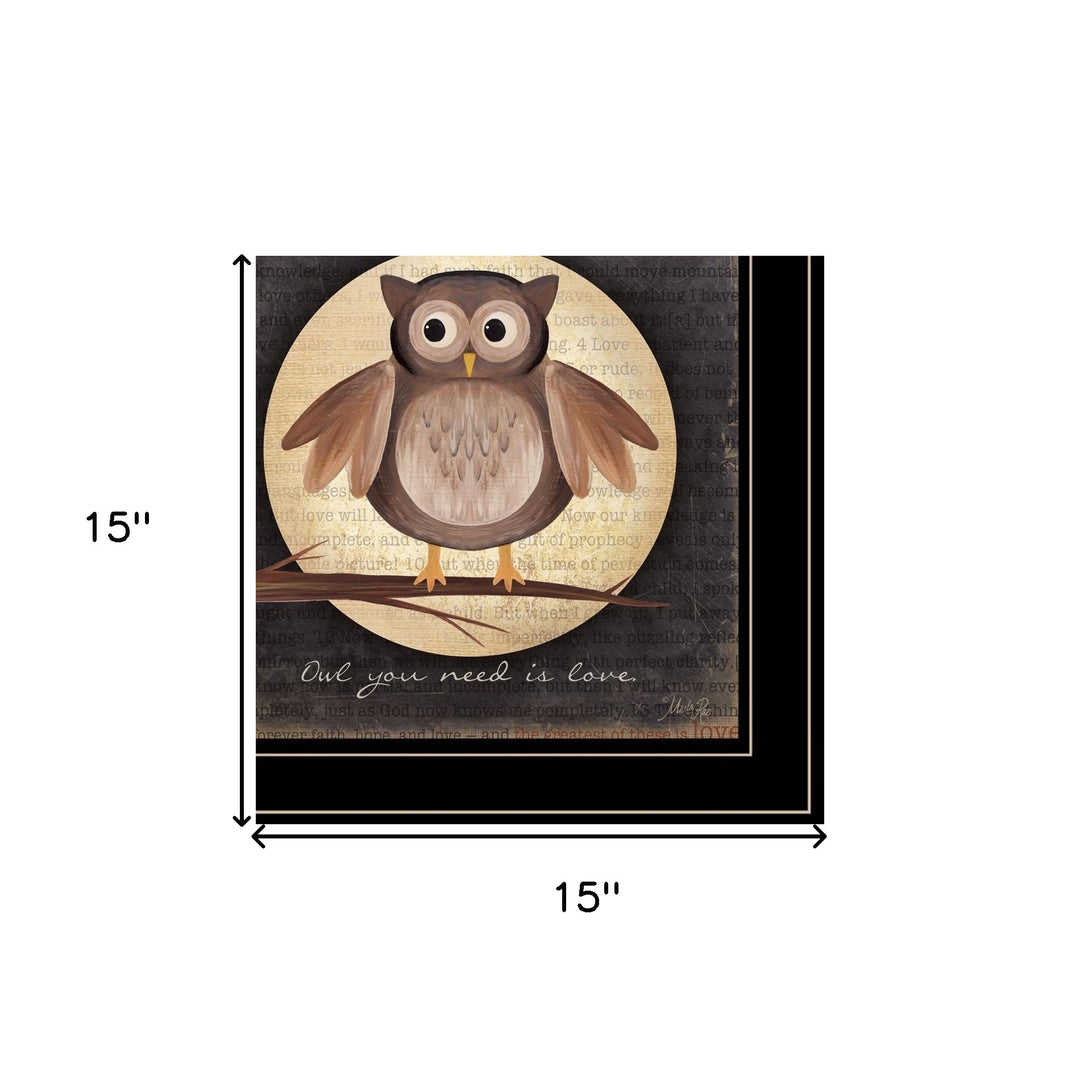 Set Of Two Owl Always Love and Need You 2 Black Framed Print Wall Art