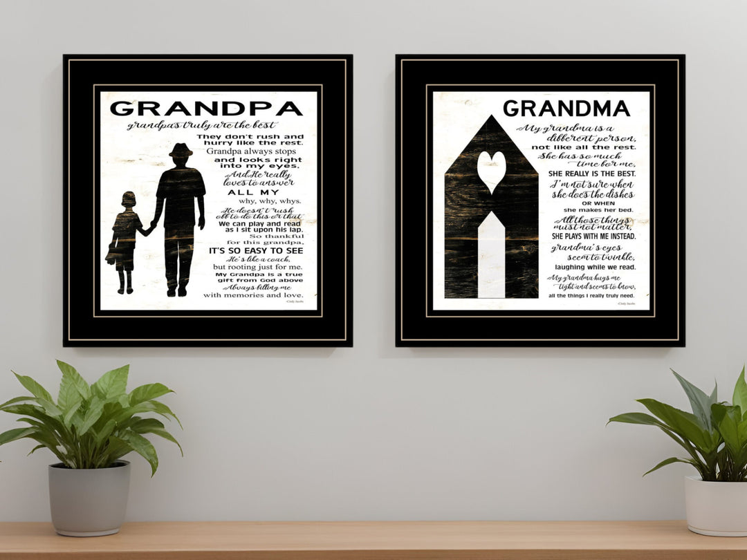 Set Of Two My Grandparents are the Best 1 Black Framed Print Wall Art