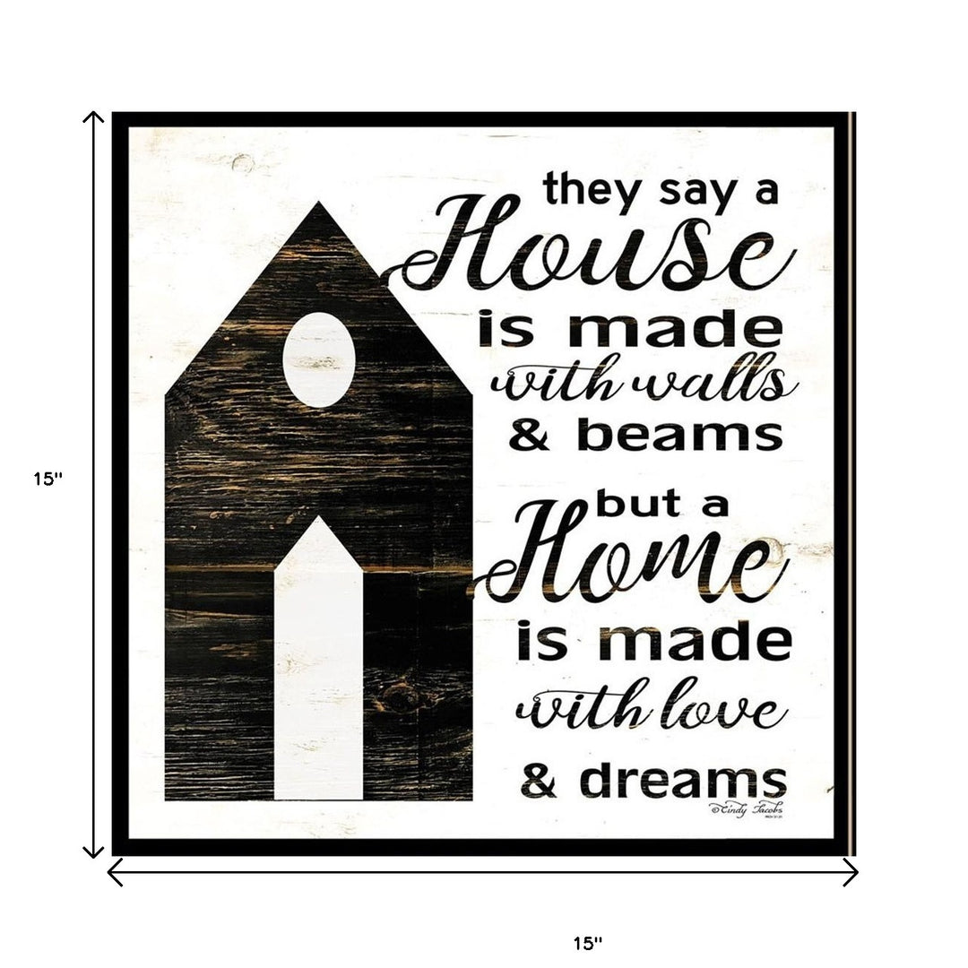 Set Of Two House or Blessing Black Framed Print Wall Art