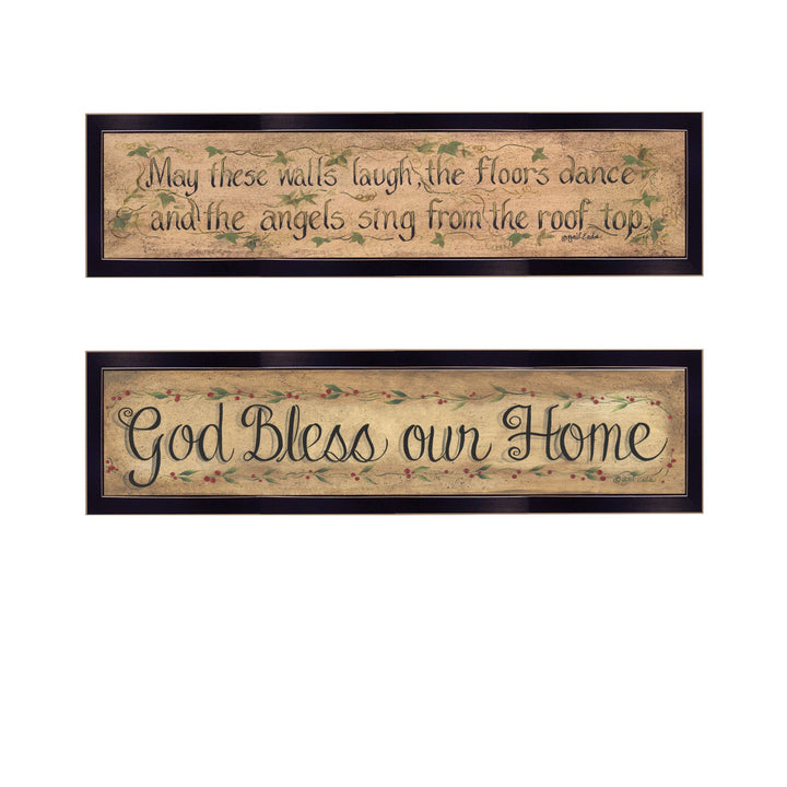 Set Of Two Blessed Home Black Framed Print Wall Art