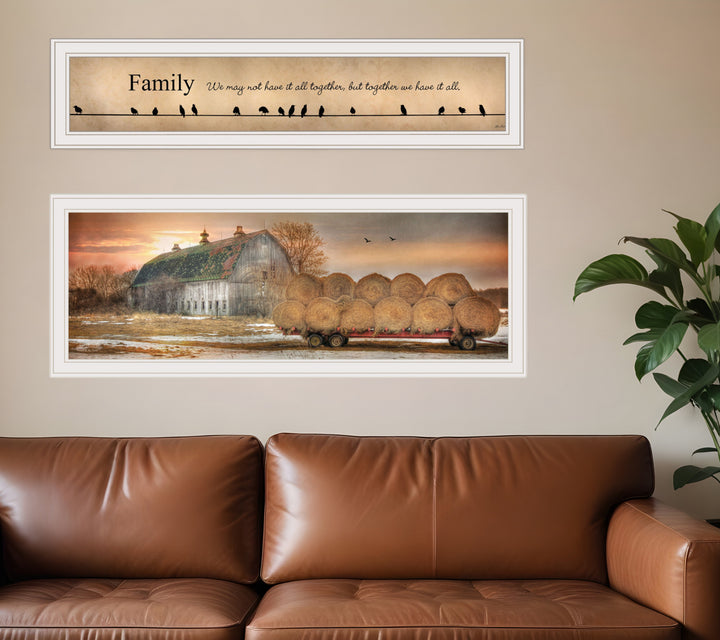 Set Of Two Together Blessed We Have It All 1 White Framed Print Wall Art