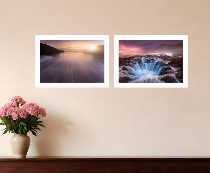 Set Of Two Future Genesis 1 White Framed Print Wall Art