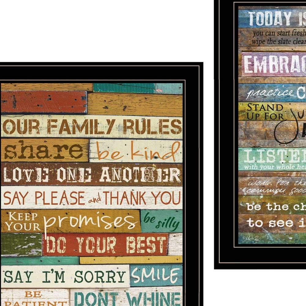 Set Of Two Today Is 2 Black Framed Print Wall Art