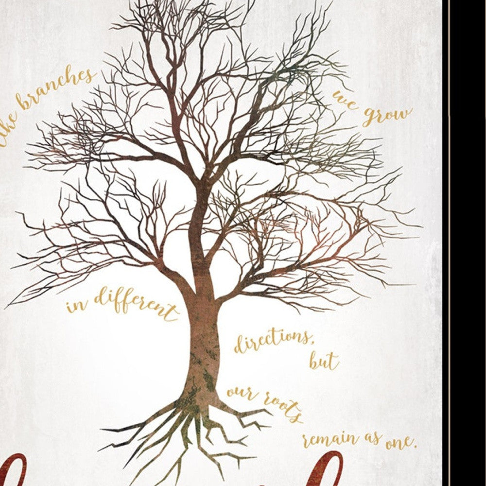 Set Of Two Family Tree or Roots 2 Black Framed Print Wall Art