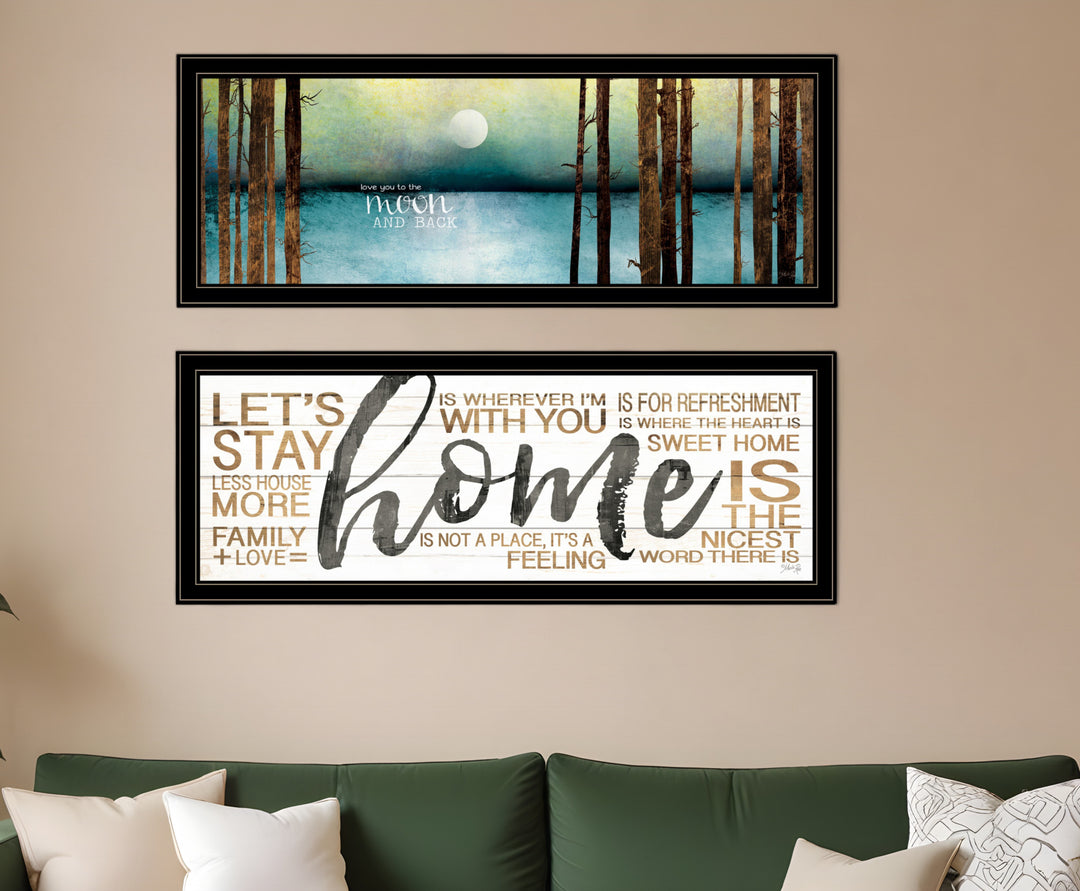 Set Of Two Love or Home 1 Black Framed Print Wall Art