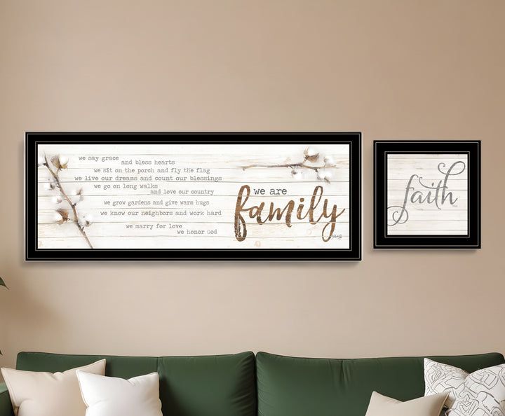 Set Of Two We are Family 1 Black Framed Print Wall Art