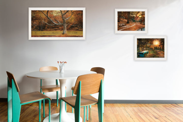 Set Of Three Tranquil Spaces 1 White Framed Print Wall Art