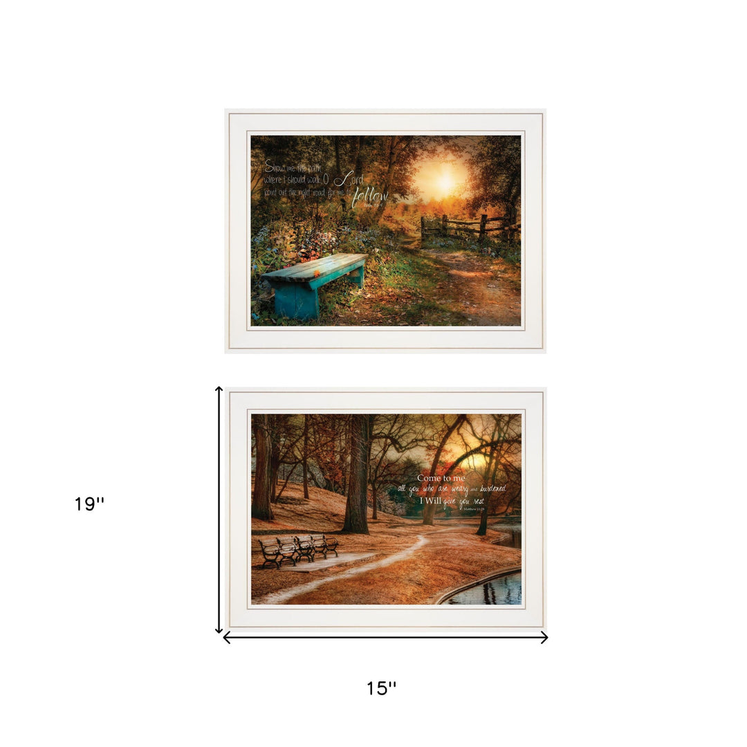 Set Of Two Resting Places 1 White Framed Print Wall Art